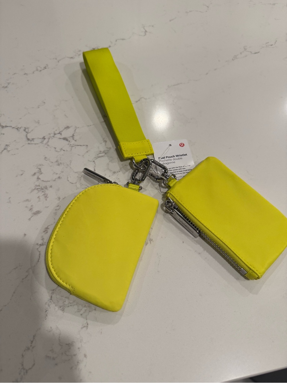 NWT Lululemon Dual Pouch Wristlet in Day Glow Color